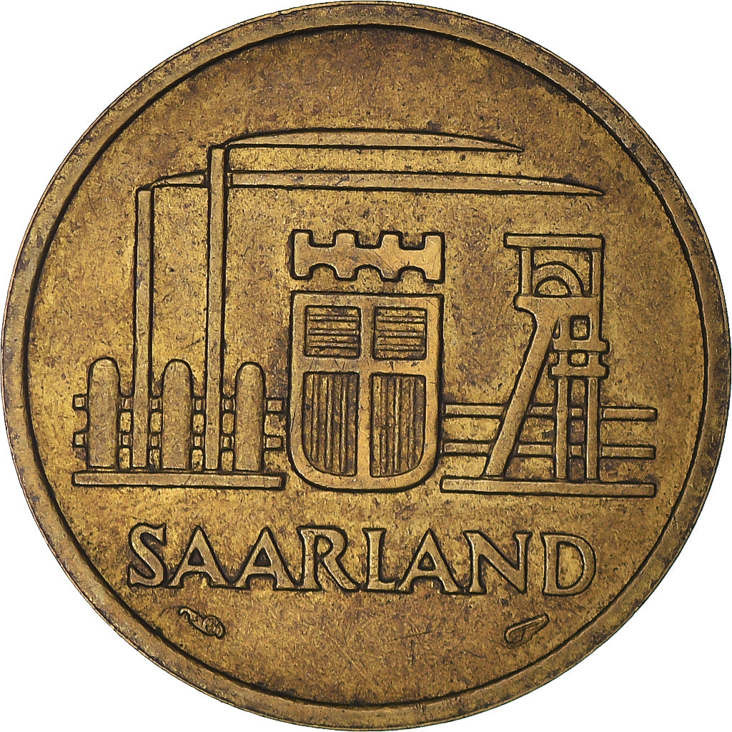 Coin, SAARLAND, 20 Franken, 1954, Paris, EF(40-45), Aluminum-Bronze, KM:2