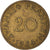 Moeda, SARRE, 20 Franken, 1954, Paris, EF(40-45), Alumínio-Bronze, KM:2