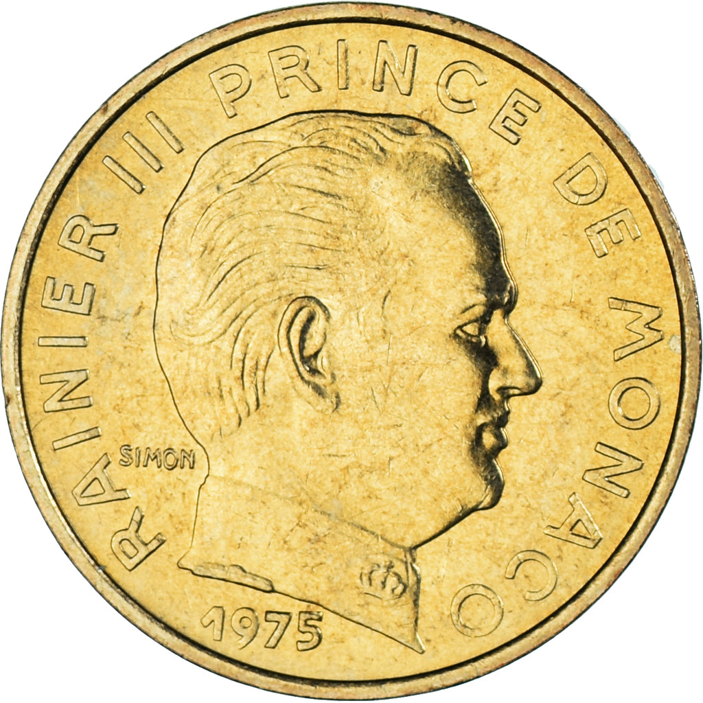 Coin, Monaco, Rainier III, 10 Centimes, 1975, Prince de Monaco, AU(50-53)