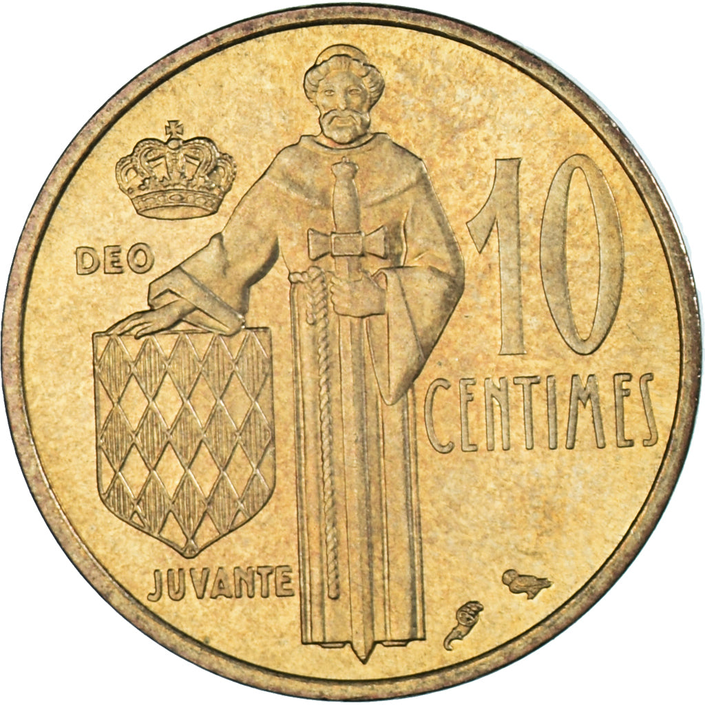 Coin, Monaco, Rainier III, 10 Centimes, 1962, AU(50-53), Aluminum-Bronze