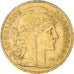 Moeda, França, Marianne, 10 Francs, 1907, Paris, Coq, AU(55-58), Dourado