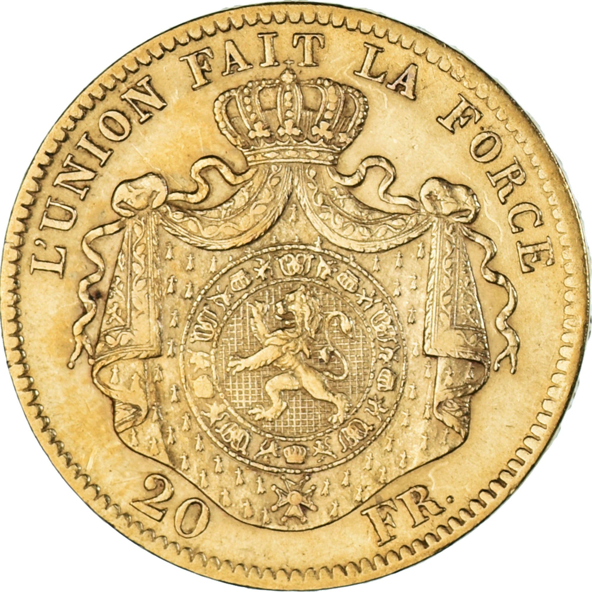 Munten, België, Leopold II, 20 Francs, 20 Frank, 1869, Brussels, PR, Goud