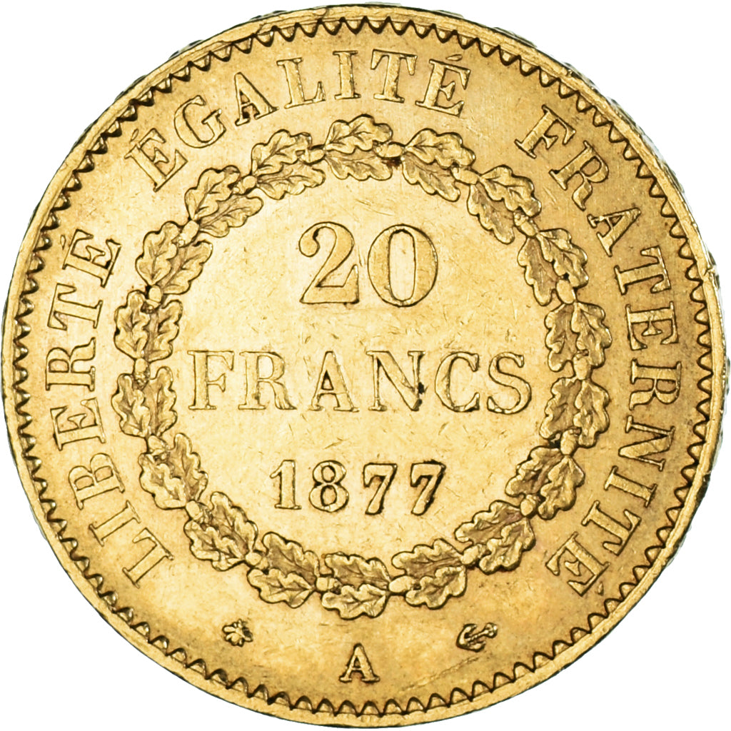 Moneda, Francia, Génie, 20 Francs, 1877, Paris, EBC, Oro, KM:825, Gadoury:1063