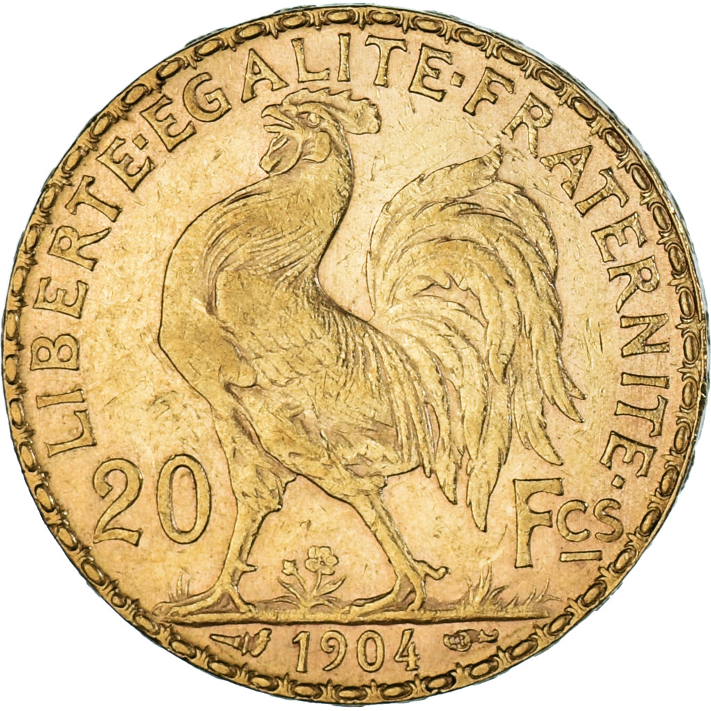 Munten, Frankrijk, Marianne, 20 Francs, 1904, Paris, Coq, PR, Goud, KM:847