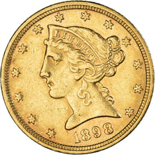 Münze, Vereinigte Staaten, Coronet Head, $5, Half Eagle, 1898, U.S. Mint