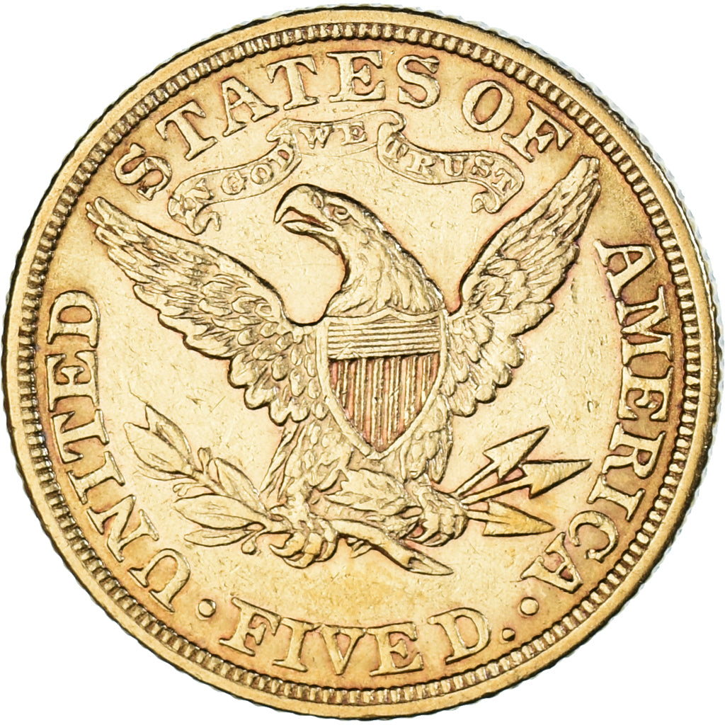 Moneda, Estados Unidos, Coronet Head, $5, Half Eagle, 1880, Philadelphia, MBC+