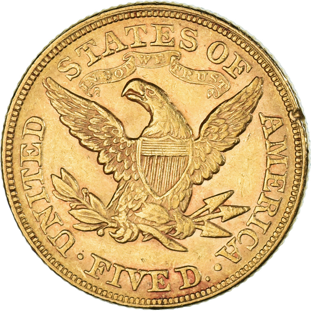 Münze, Vereinigte Staaten, Coronet Head, $5, Half Eagle, 1880, Philadelphia