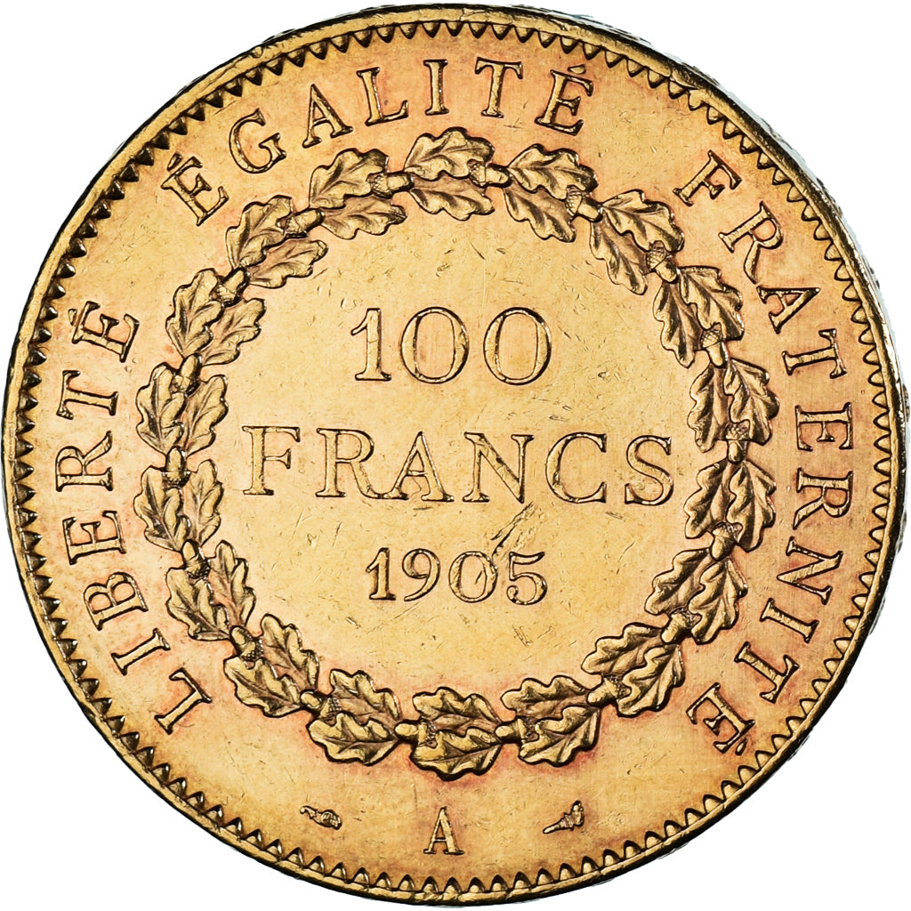 Munten, Frankrijk, Génie, 100 Francs, 1905, Paris, PR, Goud, KM:832
