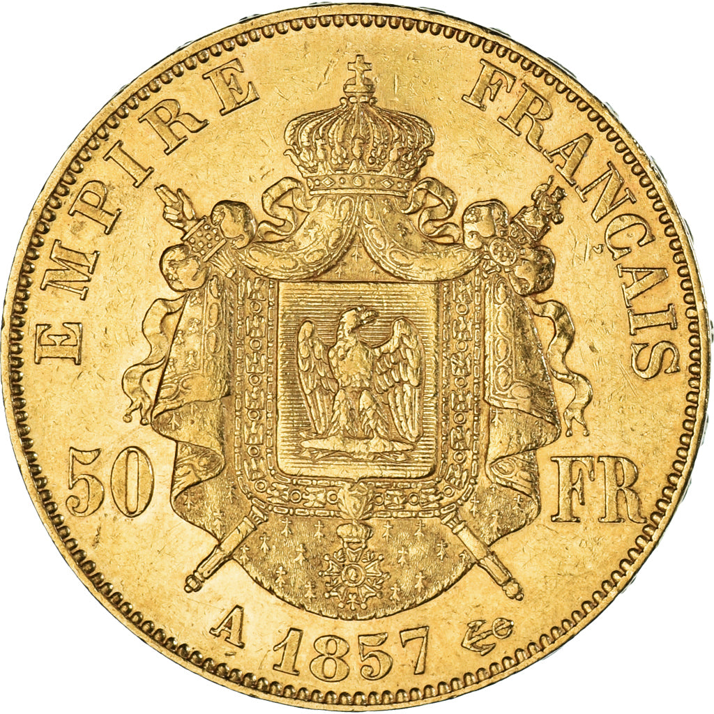 Munten, Frankrijk, Napoleon III, 50 Francs, 1857, Paris, PR, Goud, KM:785.1