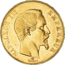 Coin, France, Napoleon III, 50 Francs, 1857, Paris, AU(55-58), Gold, KM:785.1