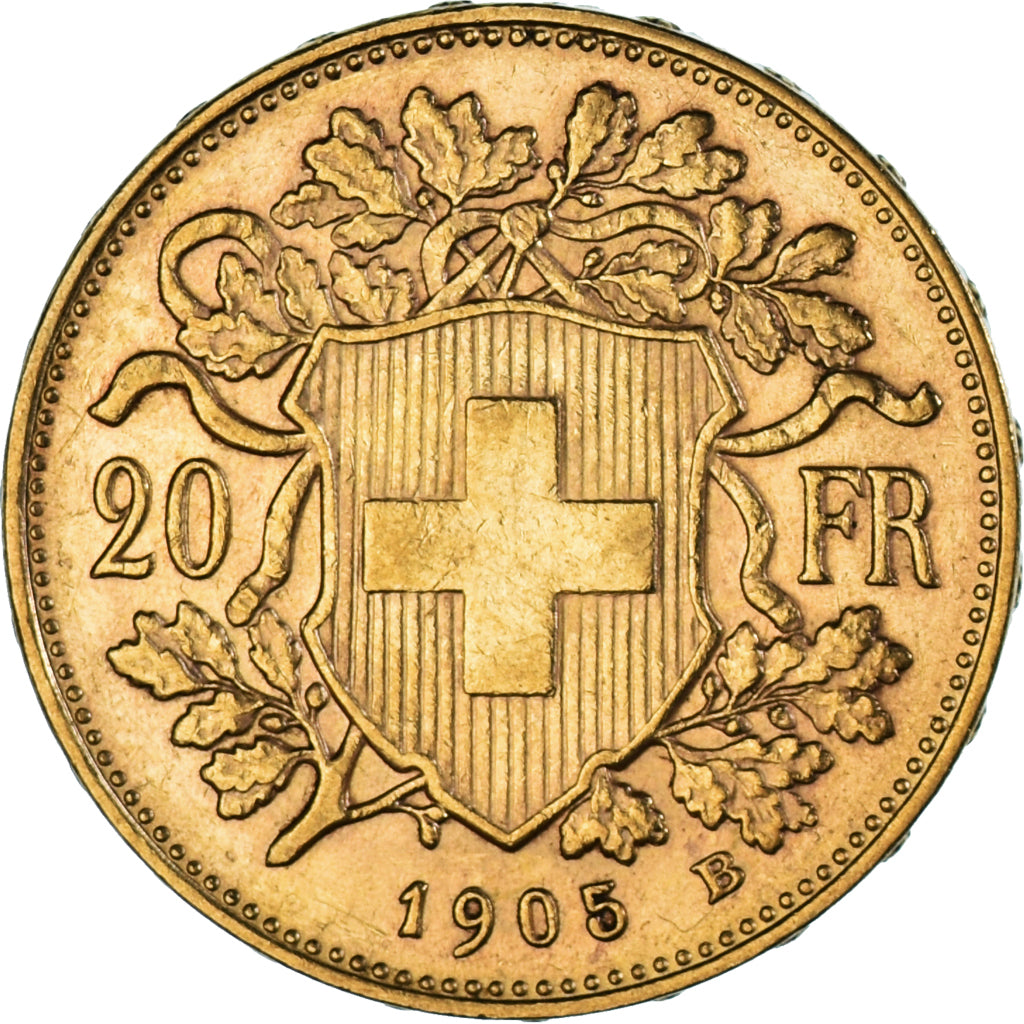 Moneda, Suiza, 20 Francs, 1905, Bern, MBC+, Oro, KM:35.1