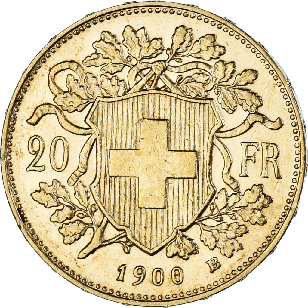 Moneda, Suiza, 20 Francs, 1900, Bern, MBC, Oro