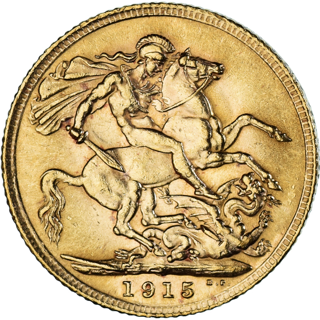 Moneda, Gran Bretaña, George V, Souverain, Sovereign, 1915, London, EBC, Oro