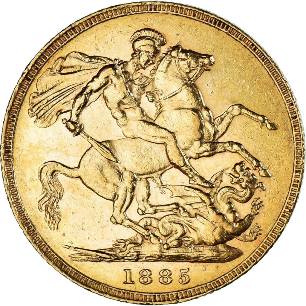 Monnaie, Australie, Victoria, Souverain, Sovereign, 1885, Melbourne, TTB+, Or