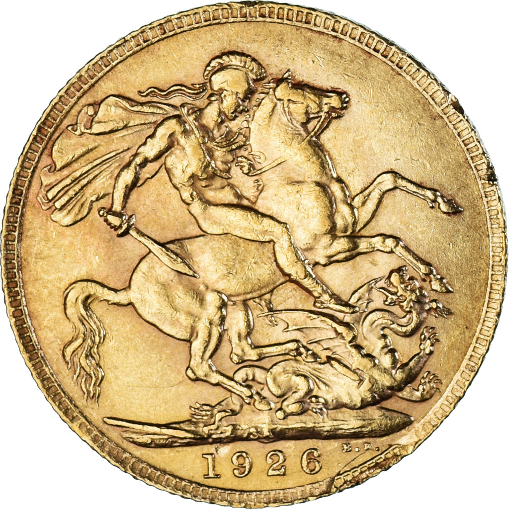 Moeda, África do Sul, George V, Souverain, Sovereign, 1926, AU(50-53), Dourado