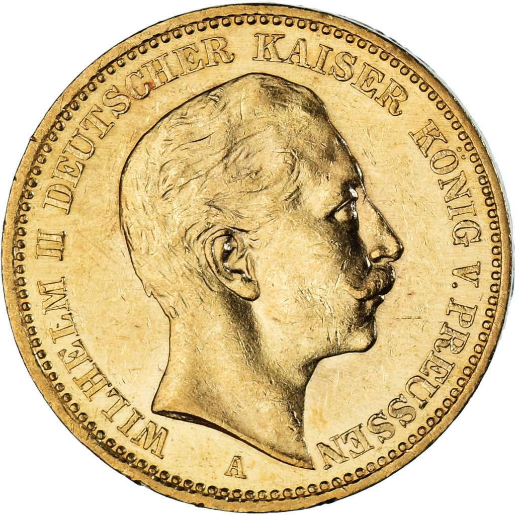 Moeda, Estados Alemães, PRUSSIA, Wilhelm II, 20 Mark, 1900, Berlin, MS(60-62)
