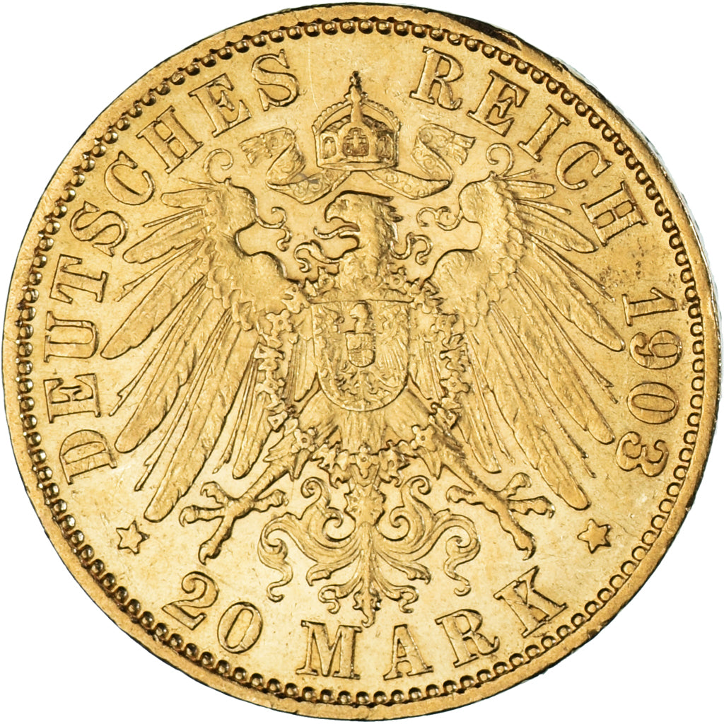 Coin, German States, PRUSSIA, Wilhelm II, 20 Mark, 1903, Berlin, MS(60-62)
