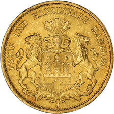 Moeda, Estados Alemães, HAMBURG, 20 Mark, 1900, Hamburg, AU(55-58), Dourado