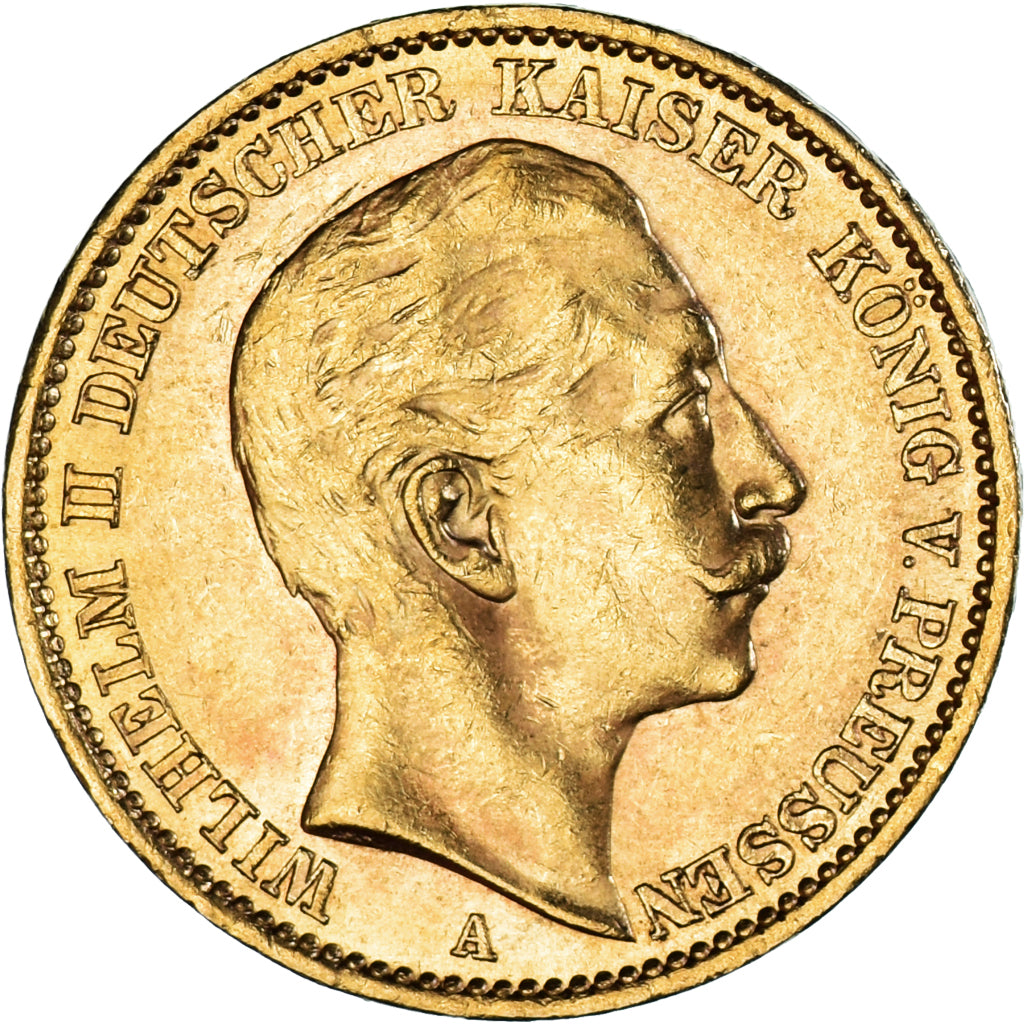 Moeda, Estados Alemães, PRUSSIA, Wilhelm II, 20 Mark, 1911, Berlin, AU(55-58)