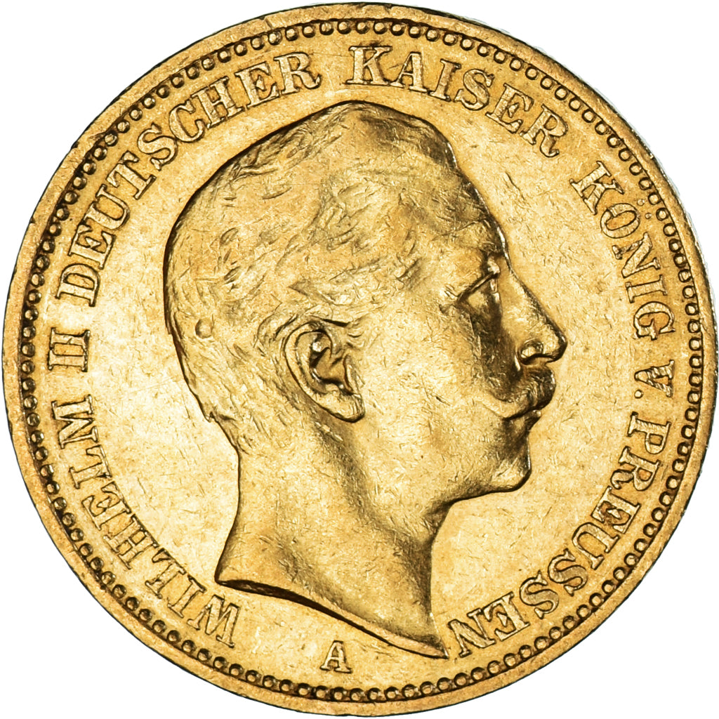 Moeda, Estados Alemães, PRUSSIA, Wilhelm II, 20 Mark, 1893, Berlin, AU(55-58)