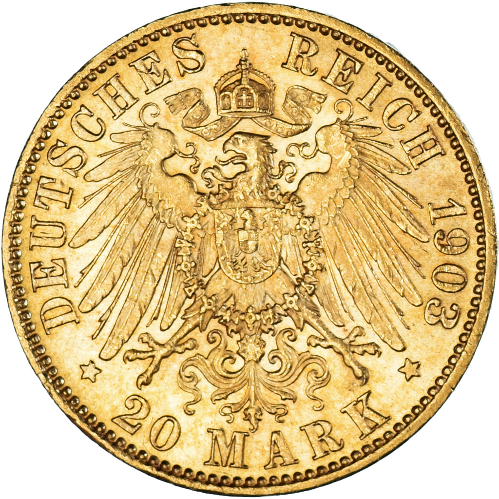 Moneta, Stati tedeschi, PRUSSIA, Wilhelm II, 20 Mark, 1903, Berlin, SPL, Oro