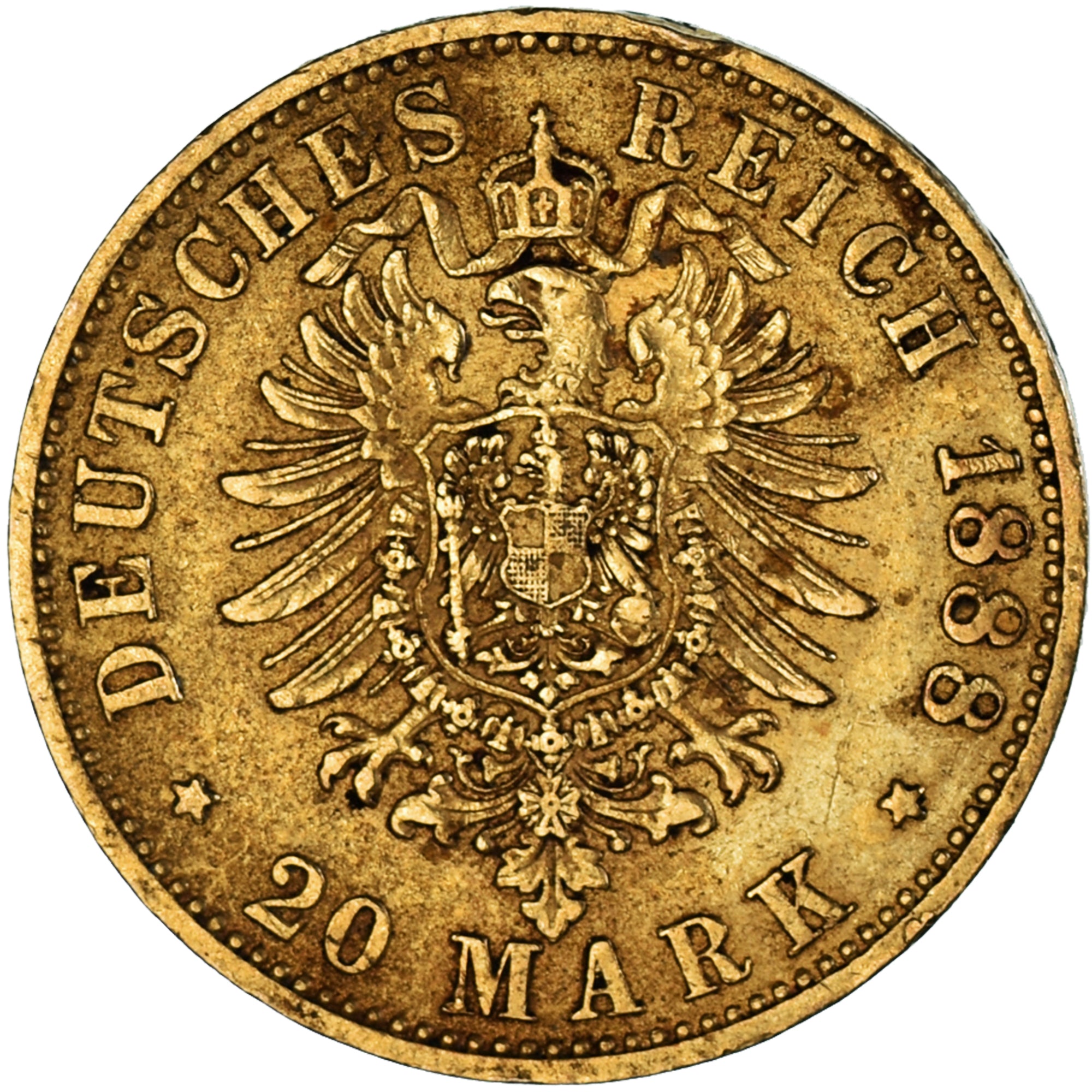 Coin, German States, PRUSSIA, Friedrich III, 20 Mark, 1888, Berlin, AU(50-53)