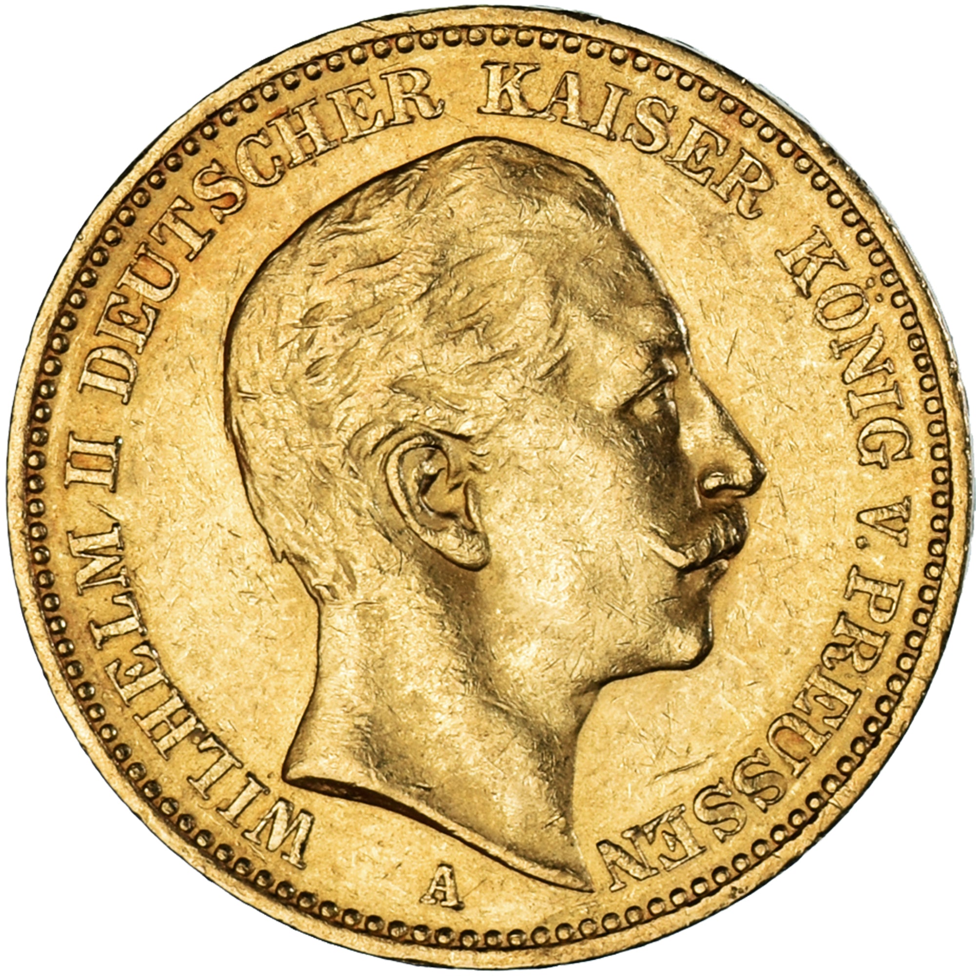 Moeda, Estados Alemães, PRUSSIA, Wilhelm II, 20 Mark, 1896, Berlin, AU(55-58)