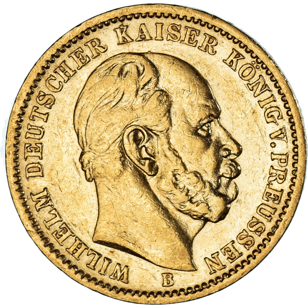 Coin, German States, PRUSSIA, Wilhelm I, 20 Mark, 1874, AU(50-53), Gold, KM:505