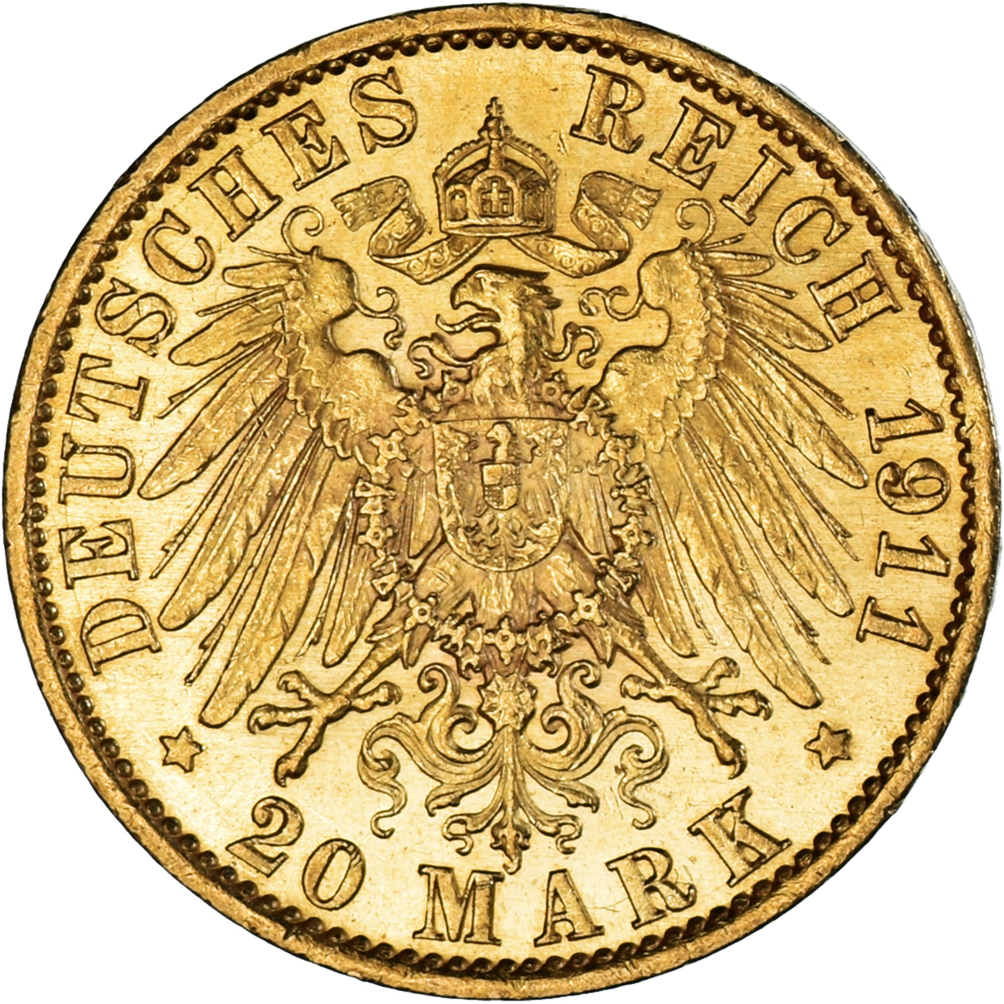 Moeda, Estados Alemães, PRUSSIA, Wilhelm II, 20 Mark, 1911, Berlin, AU(55-58)
