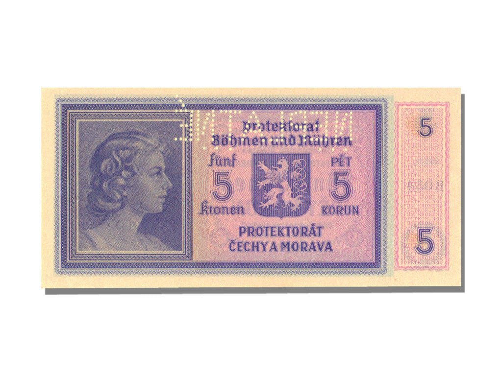 Banknote, Bohemia and Moravia, 5 Korun, UNC(65-70)