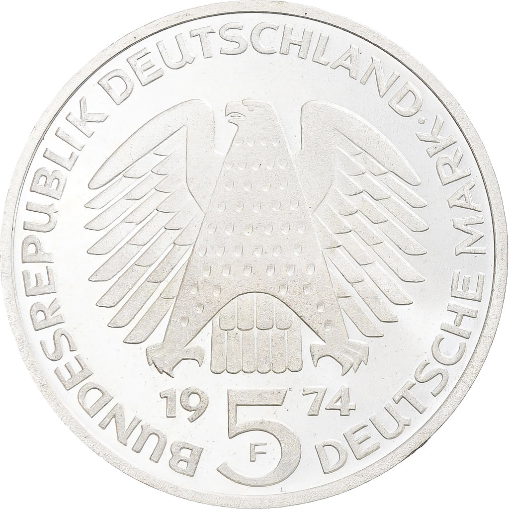 Coin, GERMANY - FEDERAL REPUBLIC, 5 Mark, 1962, Stuttgart, Germany, MS(63)