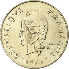 Moneta, Nuove Ebridi, 5 Francs, 1970, Paris, SPL-, Nichel-ottone, KM:6.1