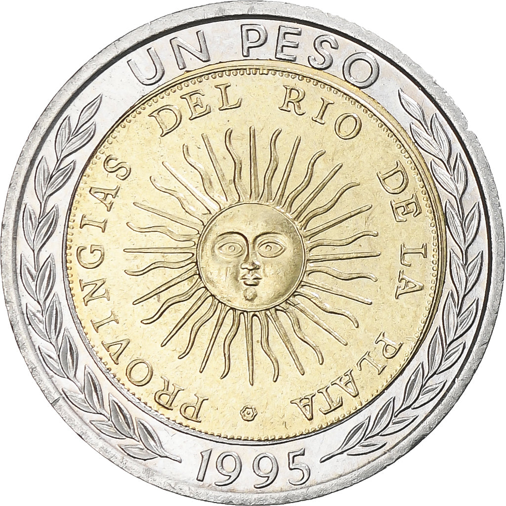 Argentina, Peso, 1995, Bi-Metallic, MS(63), KM:112.3