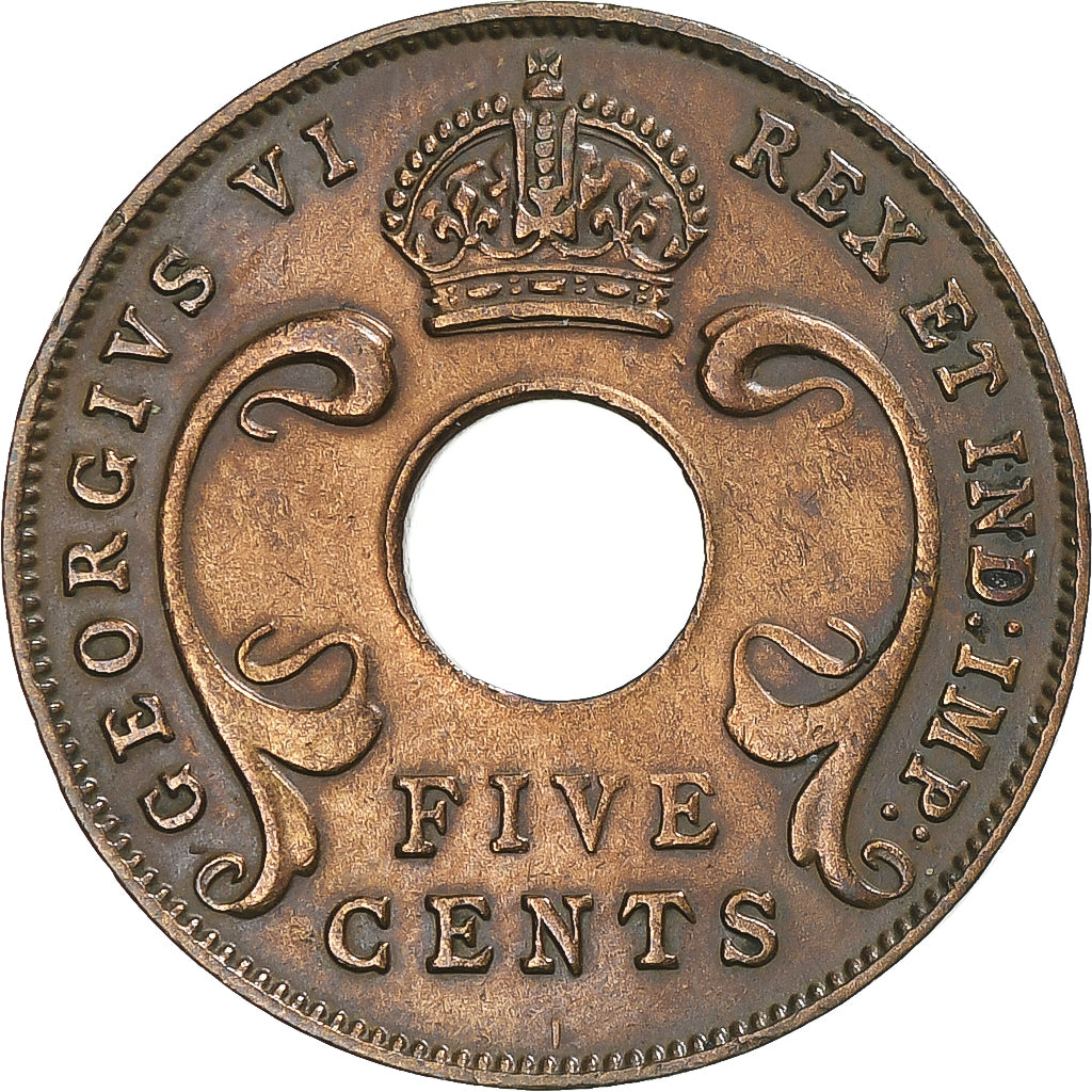 EAST AFRICA, George VI, 5 Cents, 1941, Bronze, EF(40-45), KM:25.1