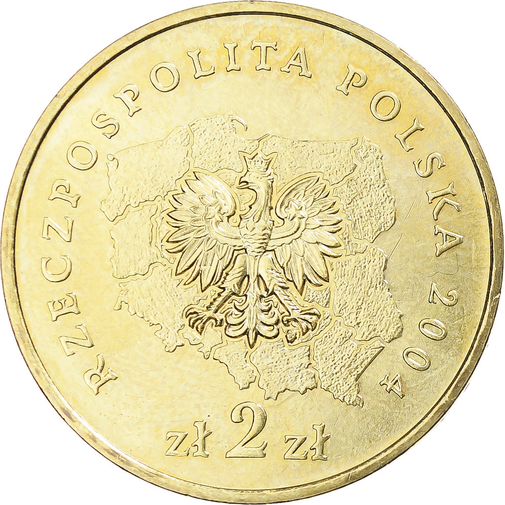 Poland, 2 Zlote, 2004, Warsaw, Brass, MS(65-70), KM:486