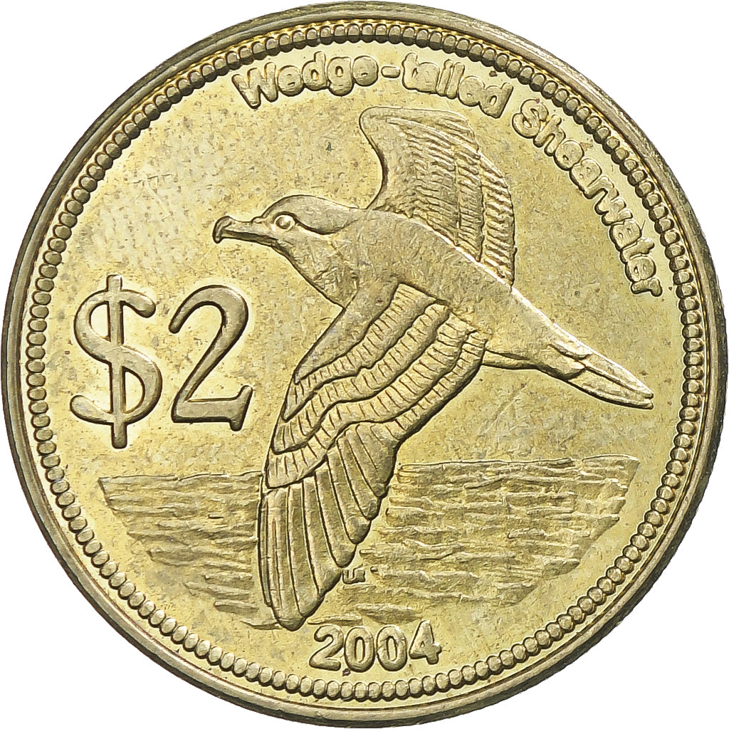 COCOS (KEELING) ISLANDS, 2 Dollars, 2004, Roger Williams , Brass, AU(55-58)
