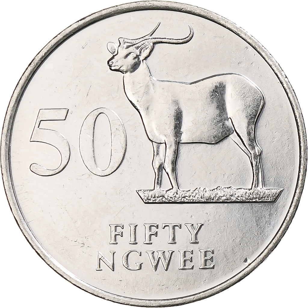 Zambia, 50 Ngwee, 1992, British Royal Mint, Nickel plated steel, MS(63), KM:30