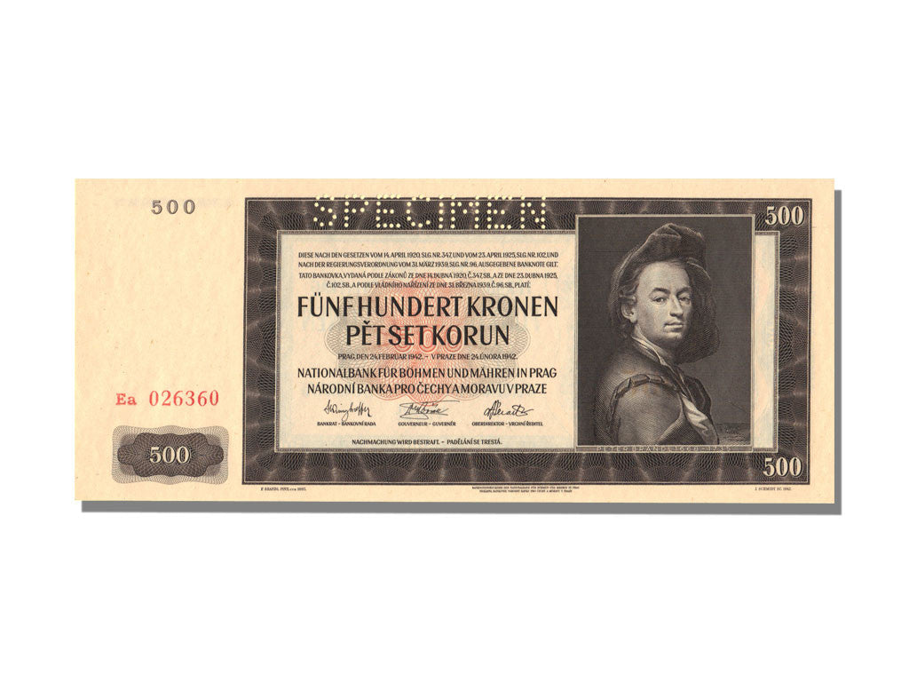Banknote, Bohemia and Moravia, 500 Korun, 1942, 1942-02-24, UNC(65-70)