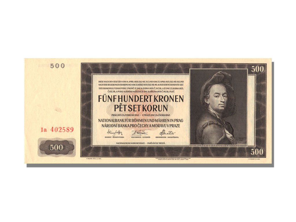 Bohemia and Moravia, 500 Korun, 1942, KM #12a, 1942-02-24, UNC(65-70), Ia