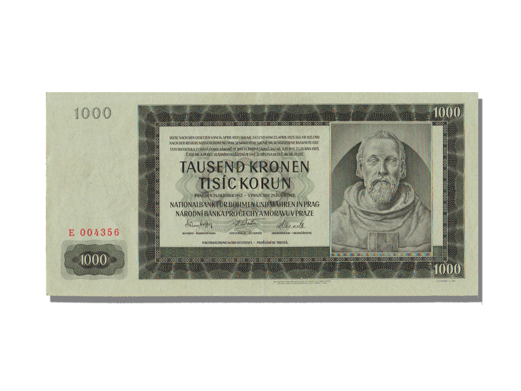 Bohemia and Moravia, 1000 Korun, 1942, 1942-10-24, UNC(63)