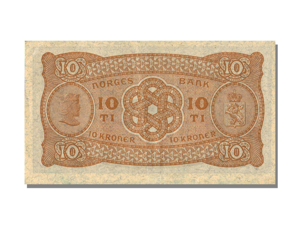 Norway, 10 Kroner, 1943, KM #8c, UNC(65-70), E