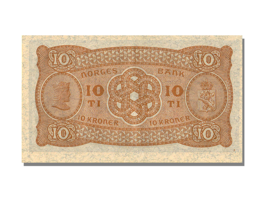 Norway, 10 Kroner, 1943, KM #8c, UNC(65-70), E