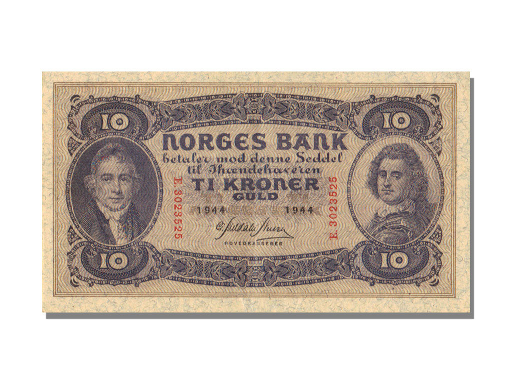 Norway, 10 Kroner, 1944, KM #8c, UNC(65-70), E