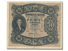 Banknot, Norwegia, 50 Kroner, 1941, AU(50-53)