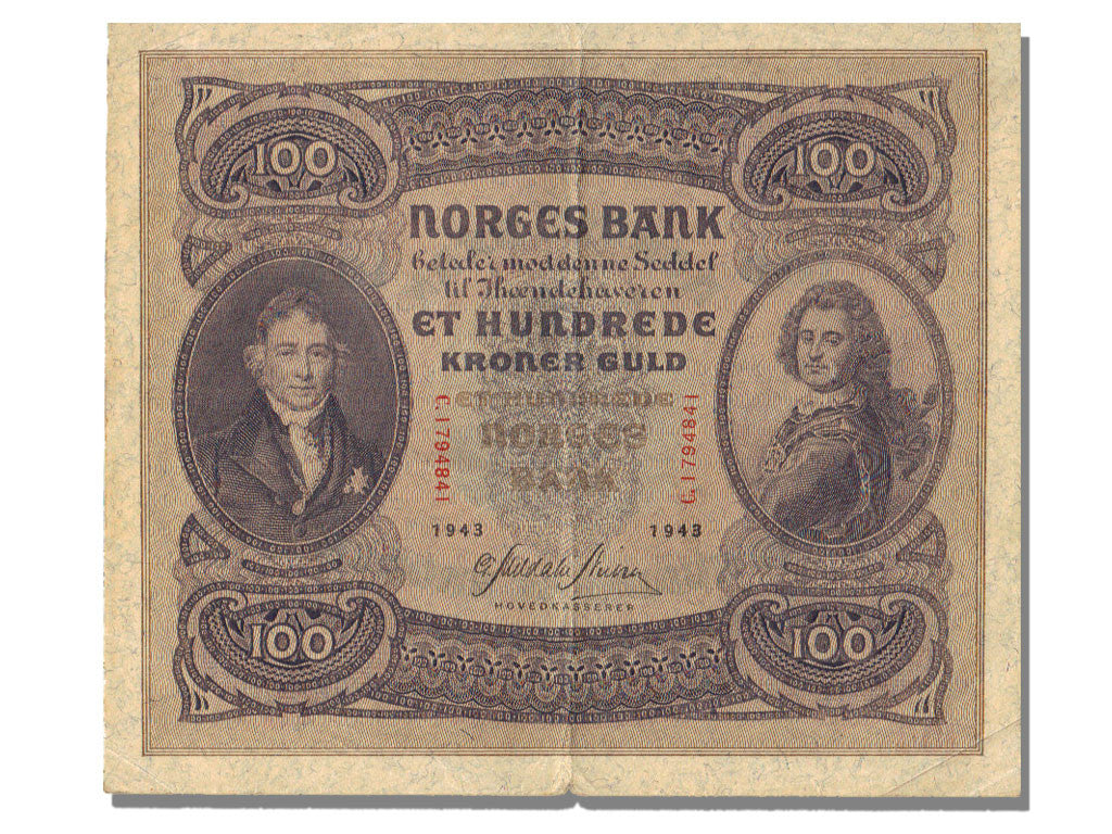 Banknote, Norway, 100 Kroner, 1943, AU(55-58)