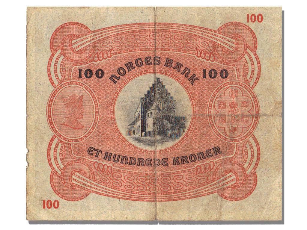 Geldschein, Norwegen, 100 Kroner, 1940, SS