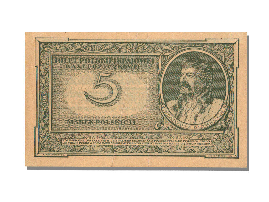 Poland, 5 Marek, 1919, KM #20a, 1919-05-17, UNC(65-70), IJ