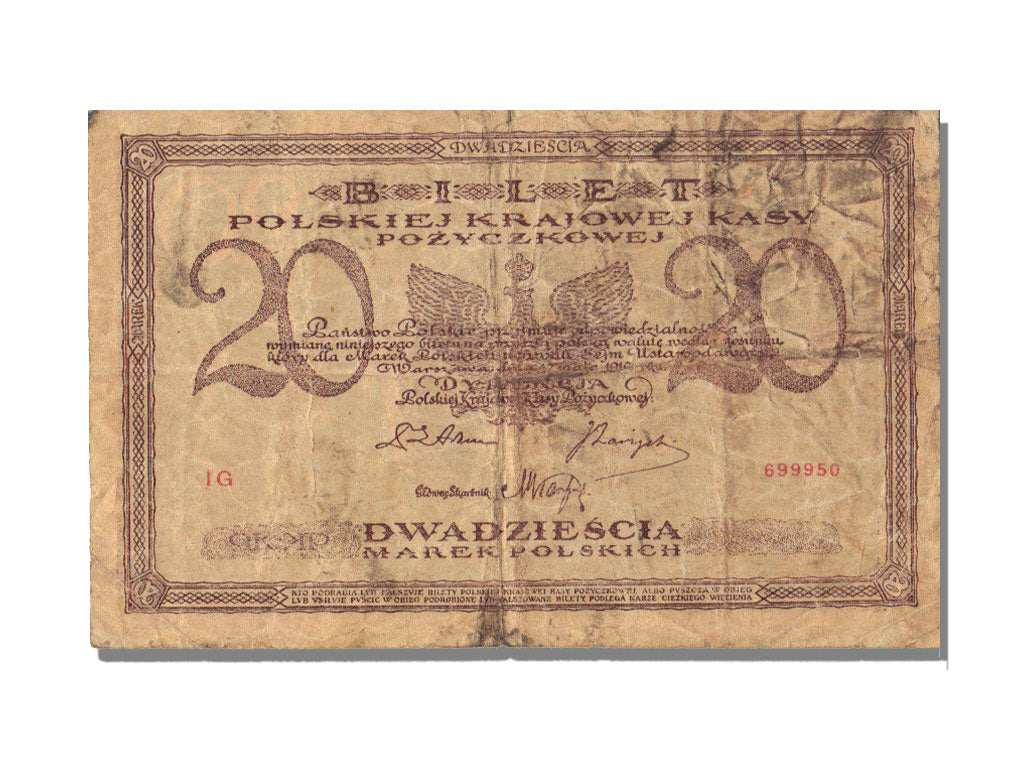 Poland, 20 Marek, 1919, 1919-05-17, VF(30-35)