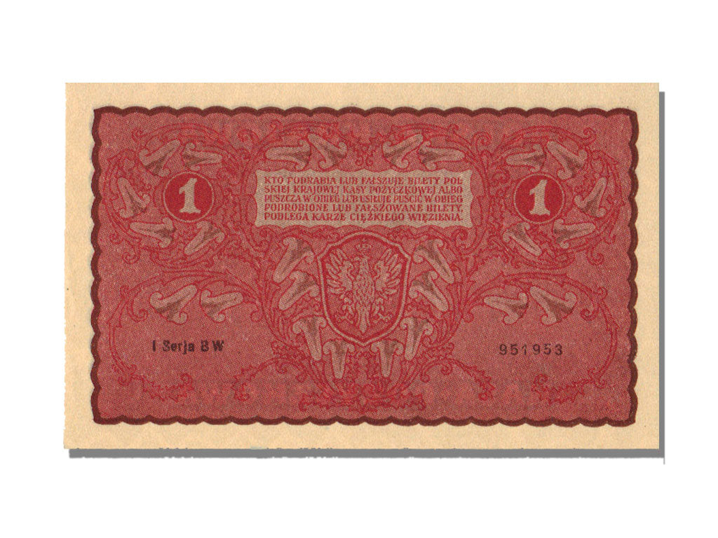Poland, 1 Marka, 1919, KM #23, 1919-08-23, UNC(65-70), BW