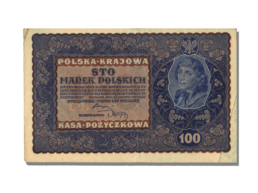 Banknote, Poland, 100 Marek, 1919, 1919-08-23, VF(20-25)